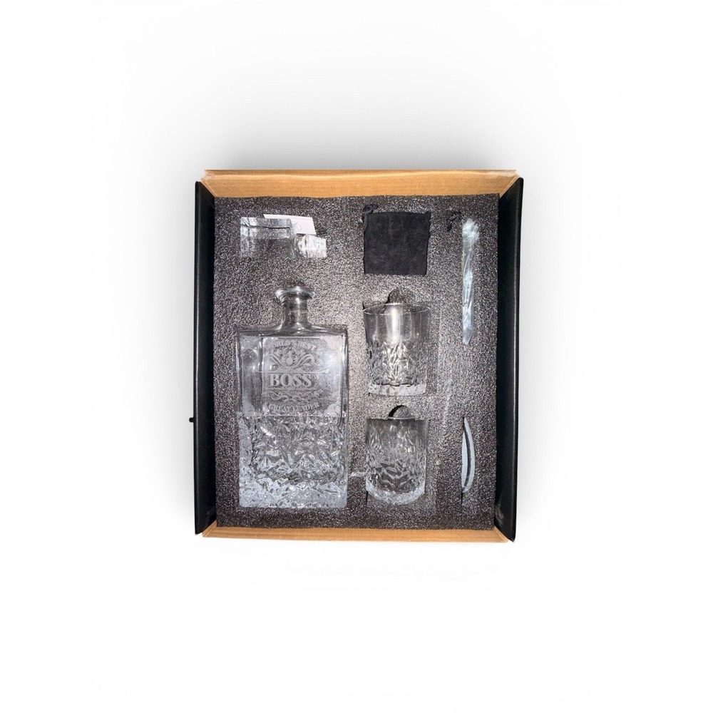 KOLLEA Whiskey Decanter Gift Set W/ 2 Glasses | Lead-Free Crystal | Luxury Set